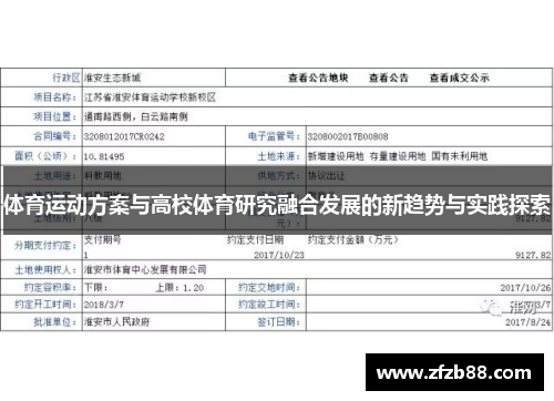 体育运动方案与高校体育研究融合发展的新趋势与实践探索